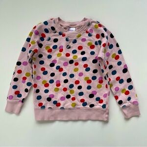 Hanna Andersson Pink Print Balloon Sleeve French Terry Sweatshirt Size 6-7